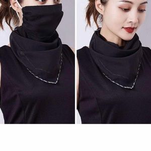 Black Chiffon Face Mask